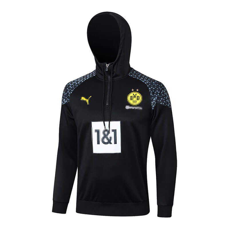 Sudadera de Entrenamiento de Borussia Dortmund 2024/2025 Con Capucha Negro/Amarillo con Estampado